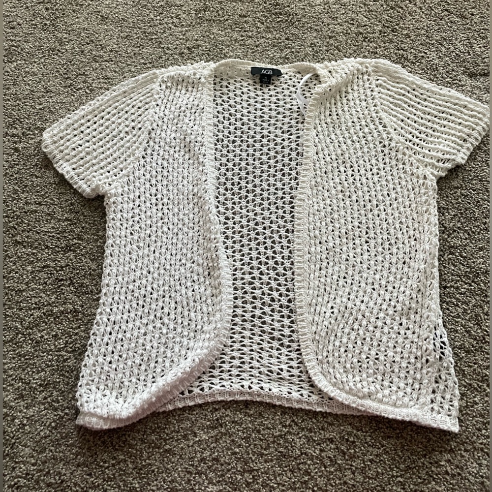 AGB Cream Open-Knit Women's Cardigan